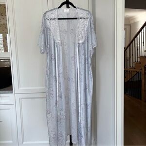 Vintage Sheer Floral Robe Made in Canada One Size Bridal Getting Ready Duster